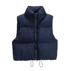 Bodywarmer Dames Cropped Gewatteerd Rits – Winter | Miss Madera - Miss Madera MIS-405NLU
