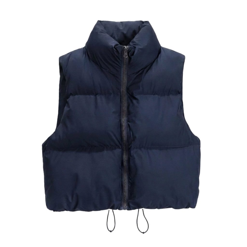 Bodywarmer Dames Cropped Gewatteerd Rits – Winter | Miss Madera - Miss Madera MIS-405NLU