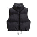Bodywarmer Dames Cropped Gewatteerd Rits – Winter | Miss Madera - Miss Madera MIS-AMJBHN