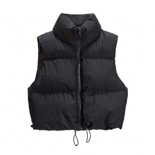 Bodywarmer Dames Cropped Gewatteerd Rits – Winter | Miss Madera - Miss Madera MIS-AMJBHN