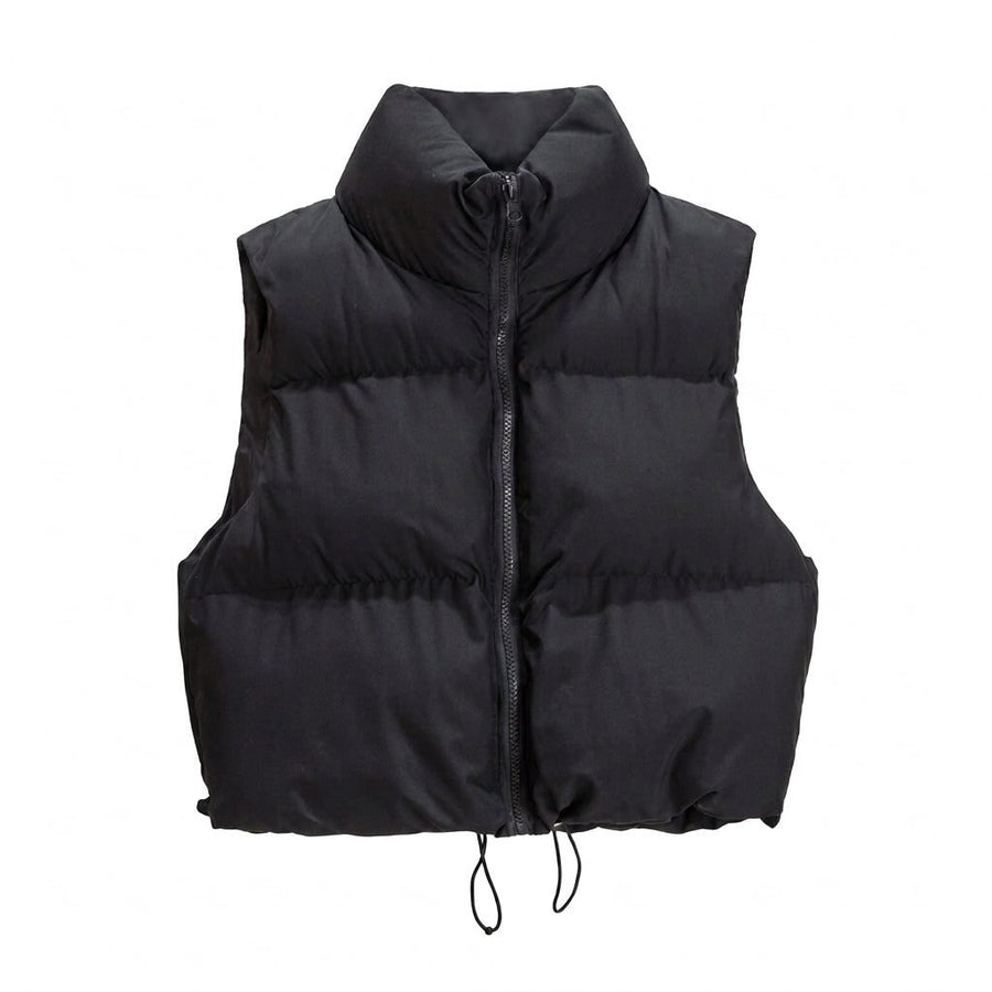 Bodywarmer Dames Cropped Gewatteerd Rits – Winter | Miss Madera