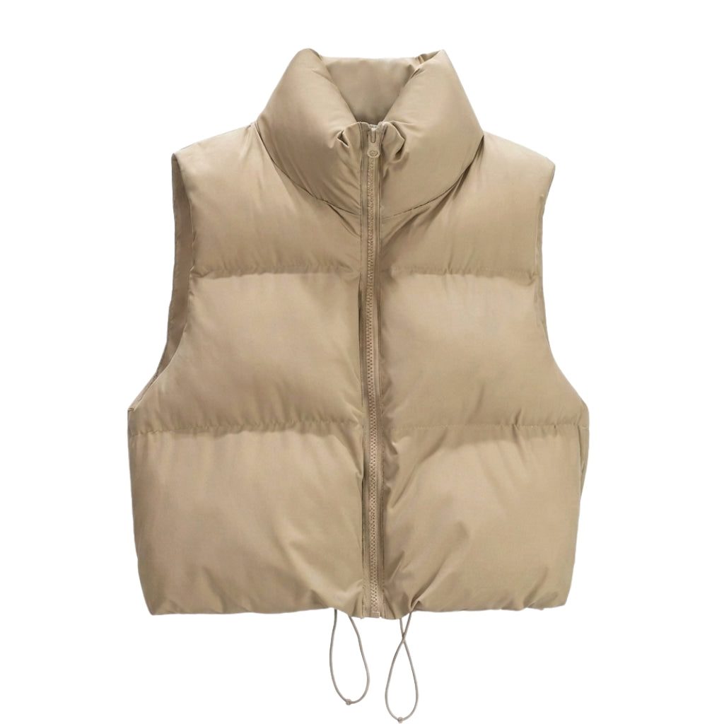 Bodywarmer Dames Cropped Gewatteerd Rits – Winter | Miss Madera - Miss Madera MIS-H86ANV