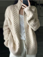 Bodywarmer Dames Hiplang Kabelpatroon Gebreid – Winter | Miss Madera - Miss Madera MIS-0WKVMY