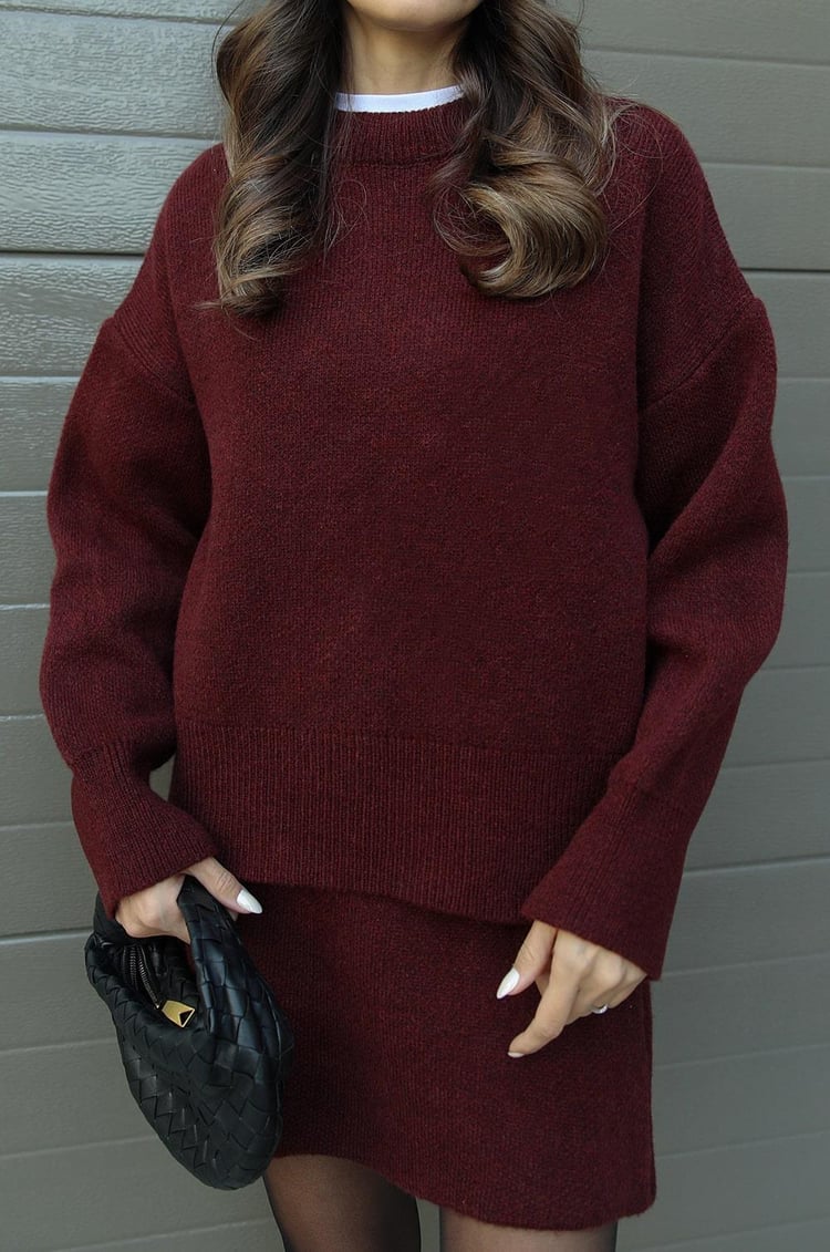 Miss | Tweedelige Set Dames Trui + Rok - Co-ord Set Wol