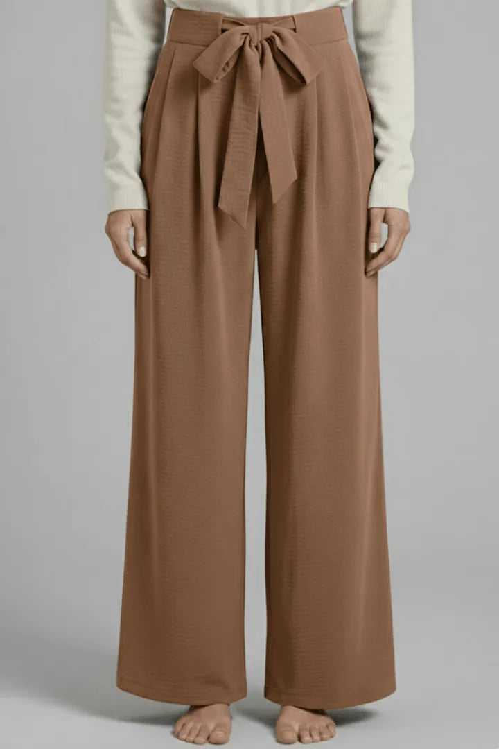 Broek Dames Palazzo Wijde Pijpen Hoge Taille – Casual | Miss Madera - Miss Madera MIS-XQTM54