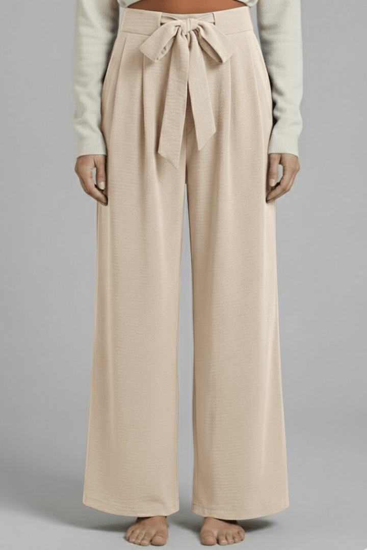 Broek Dames Palazzo Wijde Pijpen Hoge Taille – Casual | Miss Madera - Miss Madera MIS-955LAR
