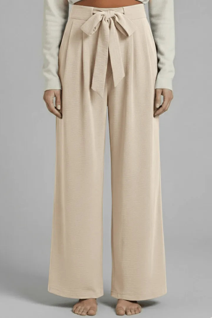 Broek Dames Palazzo Wijde Pijpen Hoge Taille – Casual | Miss Madera - Miss Madera MIS-955LAR