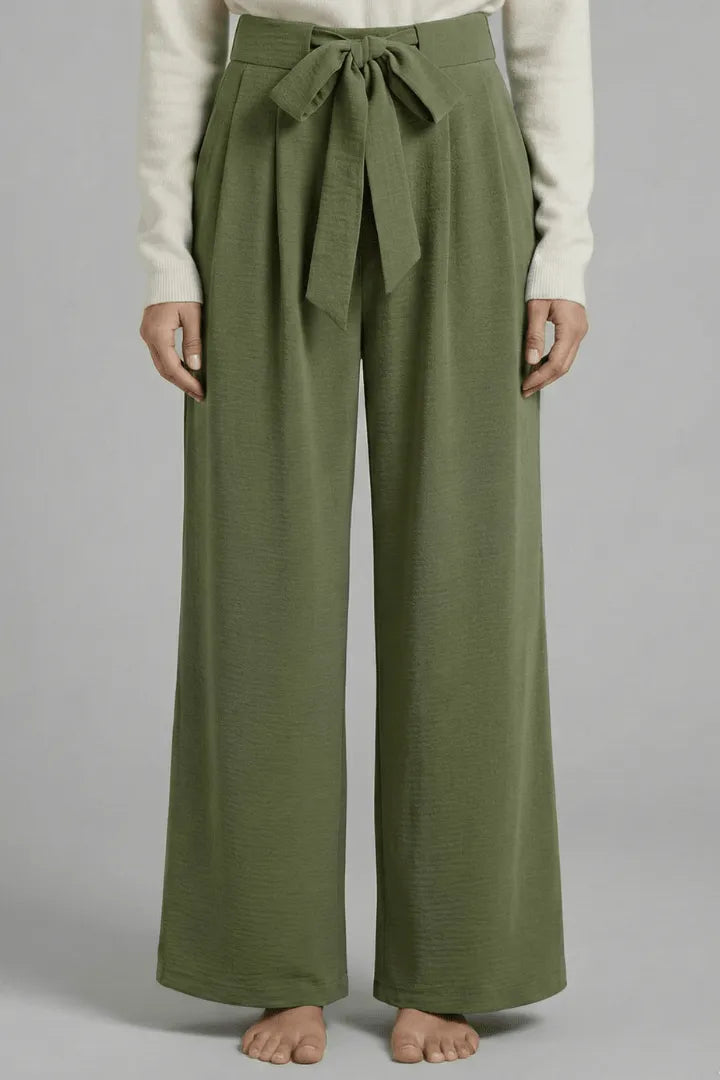 Broek Dames Palazzo Wijde Pijpen Hoge Taille – Casual | Miss Madera - Miss Madera MIS-NI732X
