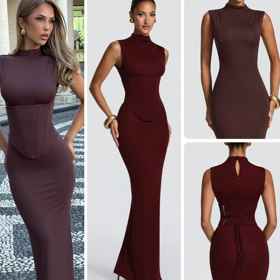 Co-ord set Dames Coltrui Mouwloos Taillerende Gebreid