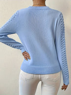 Miss | Trui Dames Ajourpatroon Ronde Hals Casual - Gebreid