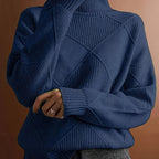 Miss | Trui Dames Oversized Hoge Kraag Ruitpatroon - Gebreid