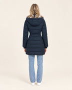 Miss Madera winterjas gewatteerd blauw - achterkant