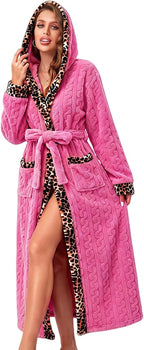 Nachtkleding Dames Lange Badjas Sjaalkraag Jacquard