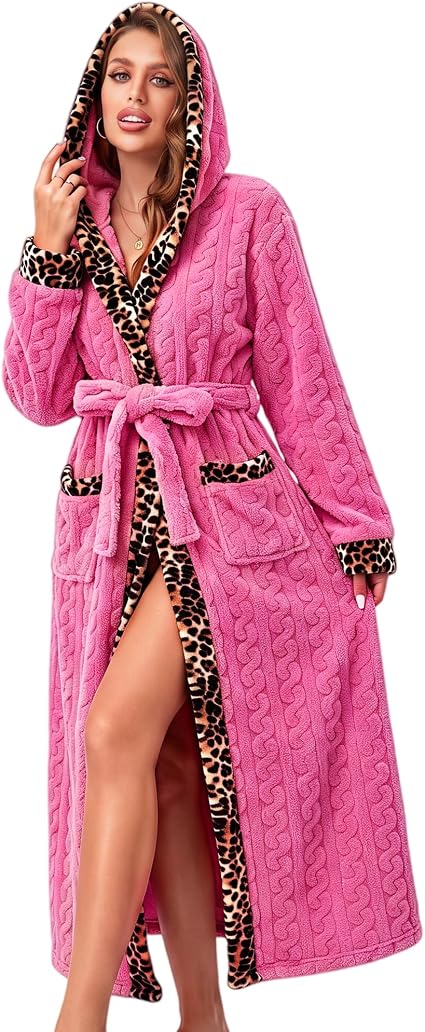 Nachtkleding Dames Lange Badjas Sjaalkraag Jacquard