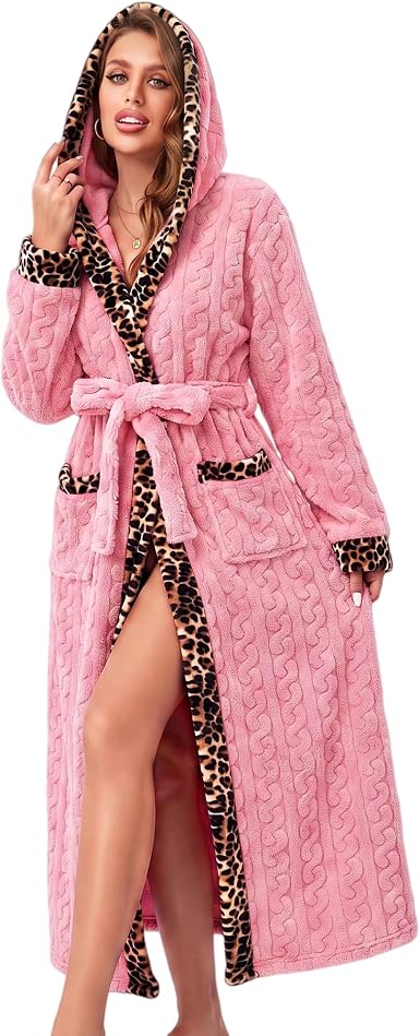 Nachtkleding Dames Lange Badjas Sjaalkraag Jacquard
