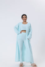 Nachtkleding Dames 3-Delig Fluffy Loungewear Wijde Pijpen