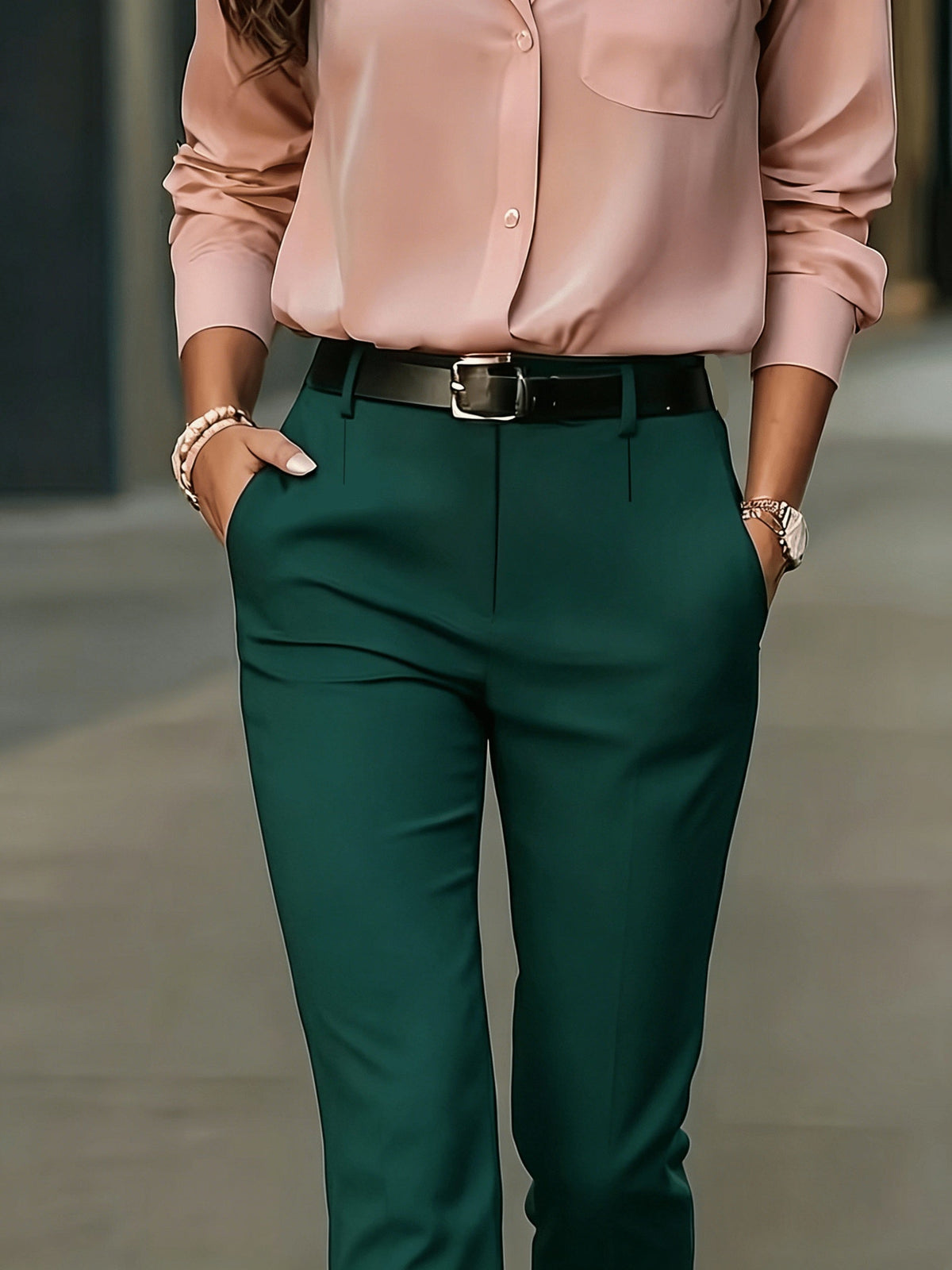 Miss | Broek Dames Slim-Fit Hoge Taille Taps Toelopende Pijpen