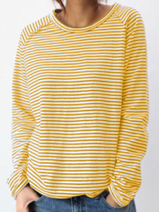 Miss | Hoodie Dames Gestreept Relaxed Fit Lange Mouw