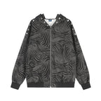 Jas Dames Zebraprint Oversized Capuchon Ritsluiting