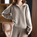 Miss | Tweedelige Set Dames Polokraag – Co-ord Set Kasjmier