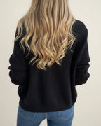 Trui Dames Half-zip Ribgebreid met Omslagkraag