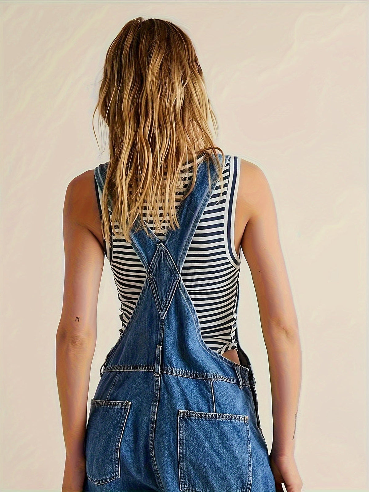 Miss | Tuinbroekjurk Dames Wijde Pasvorm Knopen - Denim