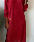 Jurk Dames Herfst/Winter Midi Gebreid - Trui
