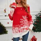 Kersttrui Dames Off Shoulder Sneeuwvlok – Off Shoulder Trui