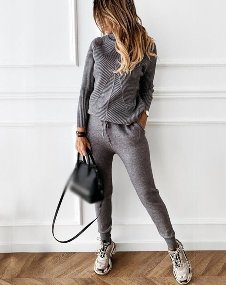 Co-ord Set Dames Coltrui & Broek Gebreid – Loungewear | Miss Madera - Miss Madera MIS-7KQEI2