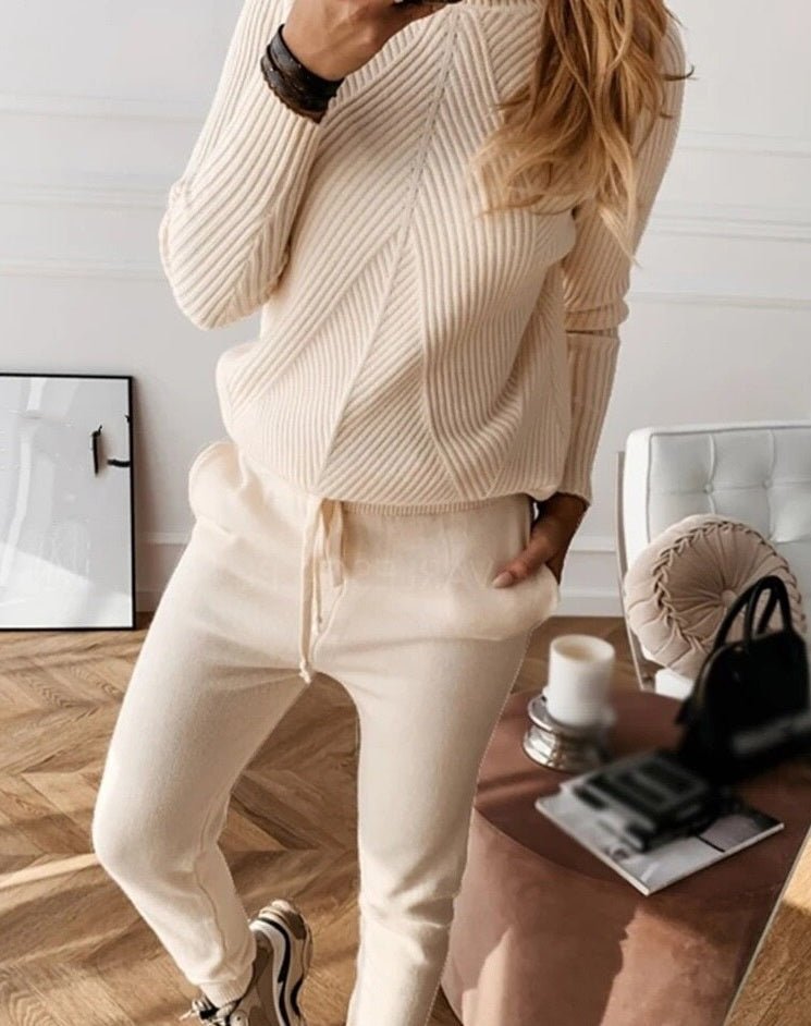 Co-ord Set Dames Coltrui & Broek Gebreid – Loungewear | Miss Madera - Miss Madera MIS-WWZVHJ