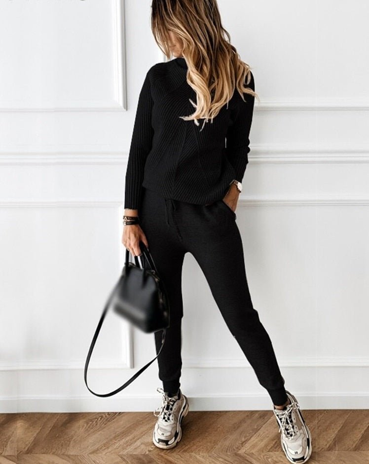 Co-ord Set Dames Coltrui & Broek Gebreid – Loungewear | Miss Madera - Miss Madera MIS-06ME6B