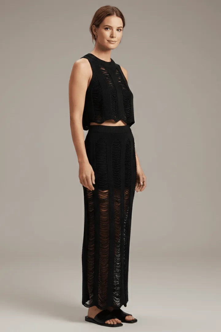 Co-ord Set Dames Crop Top & Maxi Rok – Zomer Feest | Miss Madera - Miss Madera MIS-DY5H1Z