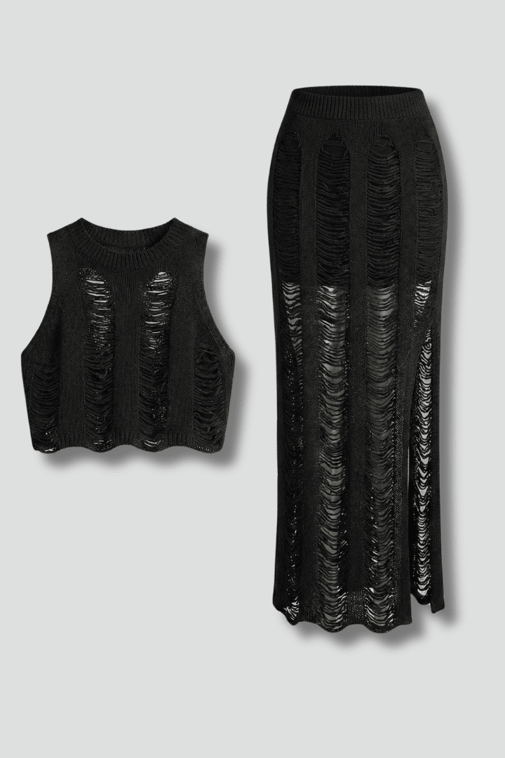 Co-ord Set Dames Crop Top & Maxi Rok – Zomer Feest | Miss Madera - Miss Madera MIS-N0F0A1