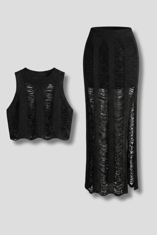 Co-ord Set Dames Crop Top & Maxi Rok – Zomer Feest | Miss Madera - Miss Madera MIS-N0F0A1