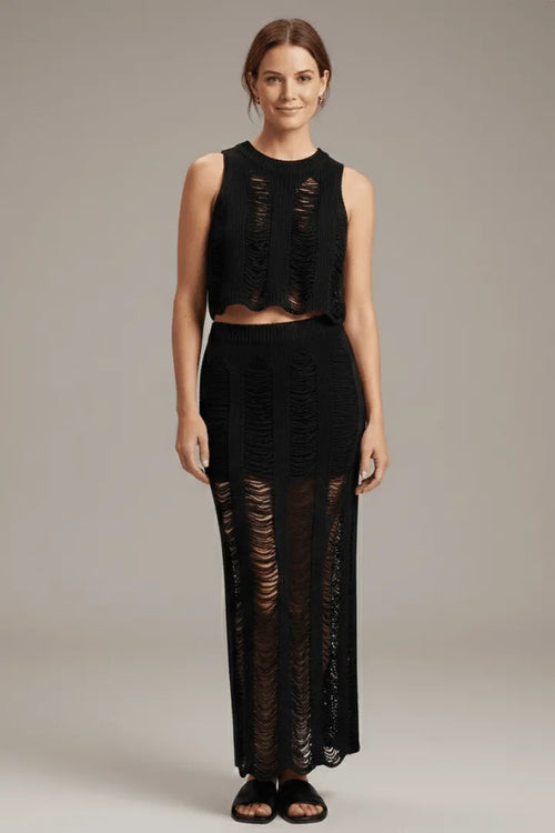 Co-ord Set Dames Crop Top & Maxi Rok – Zomer Feest | Miss Madera - Miss Madera MIS-DY5H1Z
