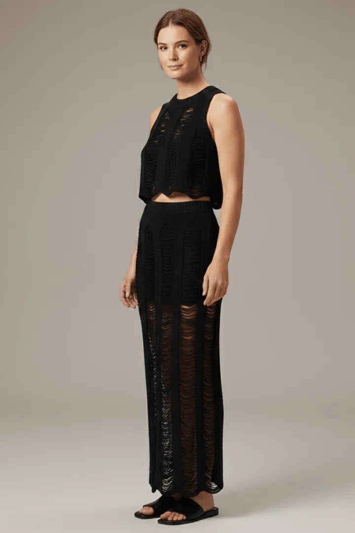 Co-ord Set Dames Crop Top & Maxi Rok – Zomer Feest | Miss Madera - Miss Madera MIS-DY5H1Z