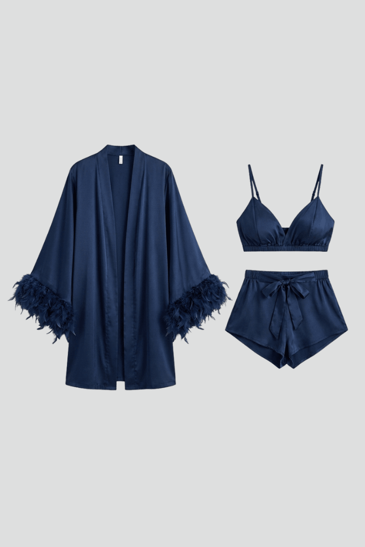 Co-ord Set Dames Driedelig Bralette & Robe – Loungewear | Miss Madera - Miss Madera MIS-N6C50Y