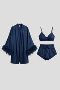 Co-ord Set Dames Driedelig Bralette & Robe – Loungewear | Miss Madera - Miss Madera MIS-N6C50Y