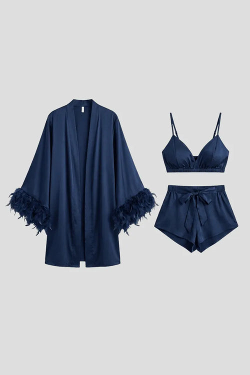 Co-ord Set Dames Driedelig Bralette & Robe – Loungewear | Miss Madera - Miss Madera MIS-N6C50Y