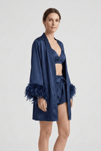 Co-ord Set Dames Driedelig Bralette & Robe – Loungewear | Miss Madera - Miss Madera MIS-JY778I