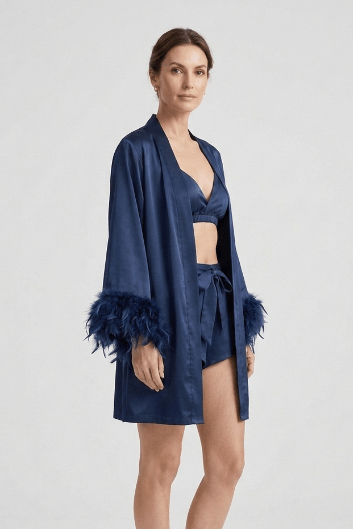 Co-ord Set Dames Driedelig Bralette & Robe – Loungewear | Miss Madera - Miss Madera MIS-JY778I