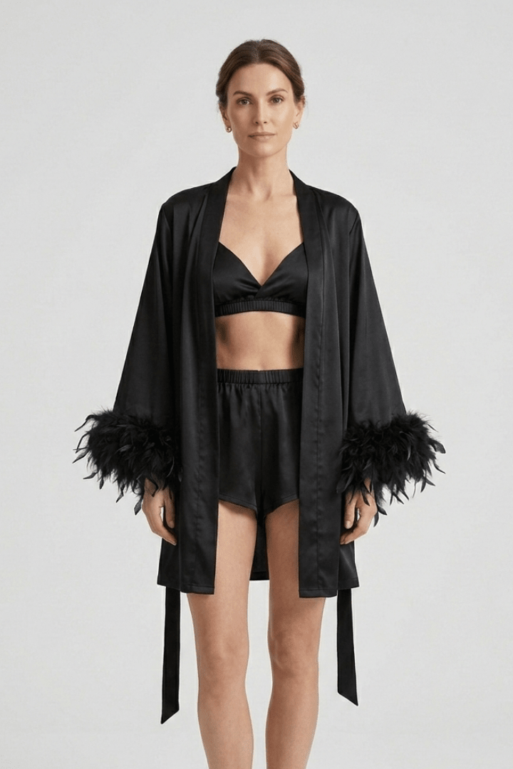 Co-ord Set Dames Driedelig Bralette & Robe – Loungewear | Miss Madera - Miss Madera MIS-N6C50Y