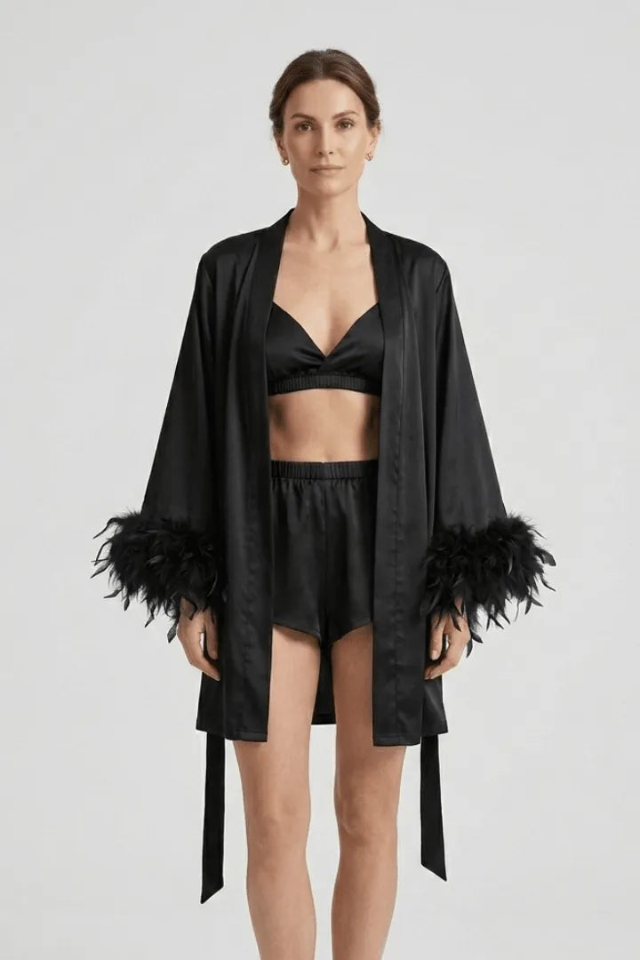 Co-ord Set Dames Driedelig Bralette & Robe – Loungewear | Miss Madera - Miss Madera MIS-N6C50Y