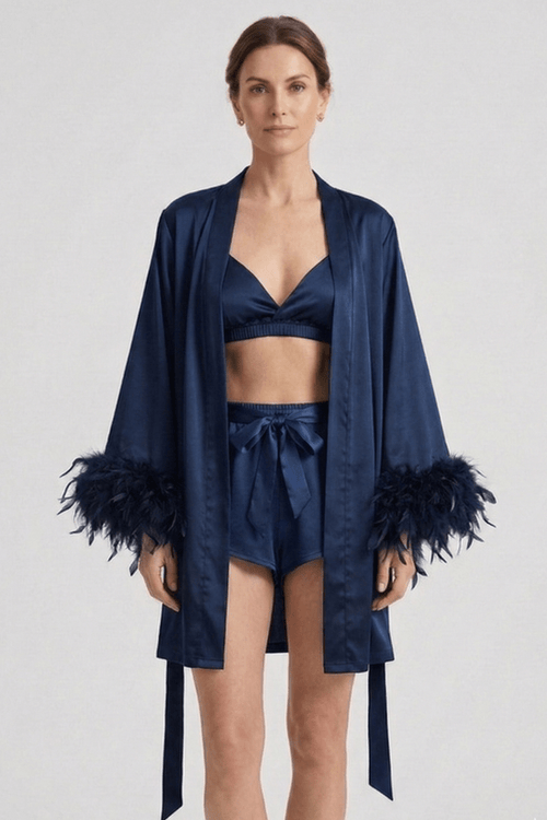 Co-ord Set Dames Driedelig Bralette & Robe – Loungewear | Miss Madera - Miss Madera MIS-JY778I
