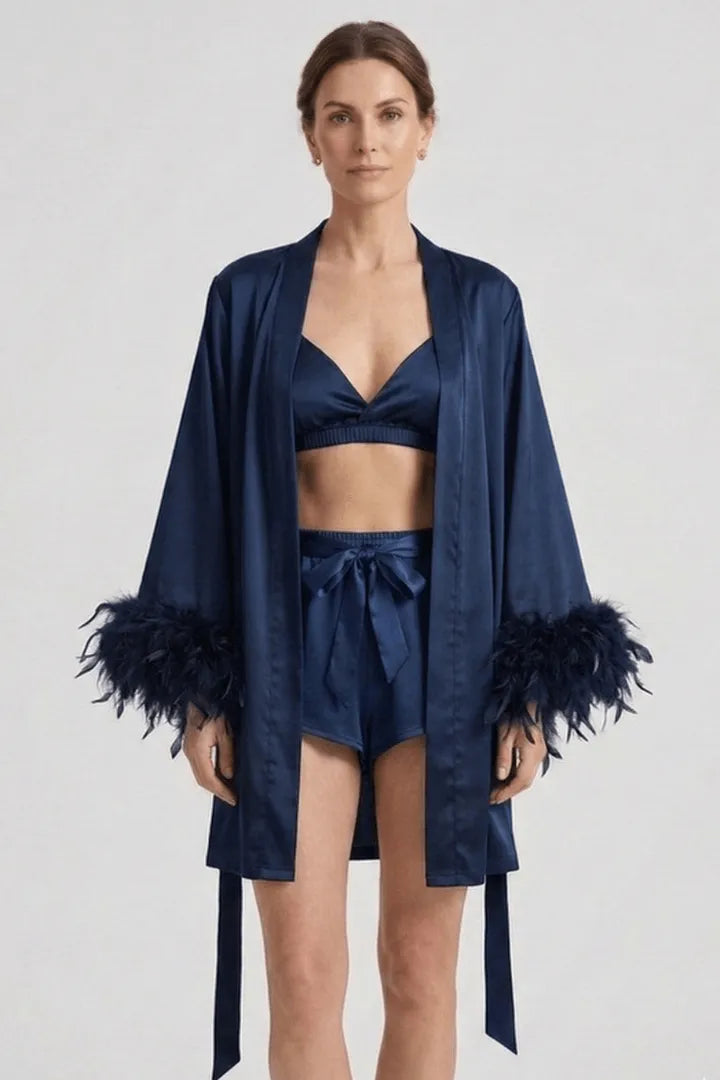 Co-ord Set Dames Driedelig Bralette & Robe – Loungewear | Miss Madera - Miss Madera MIS-JY778I