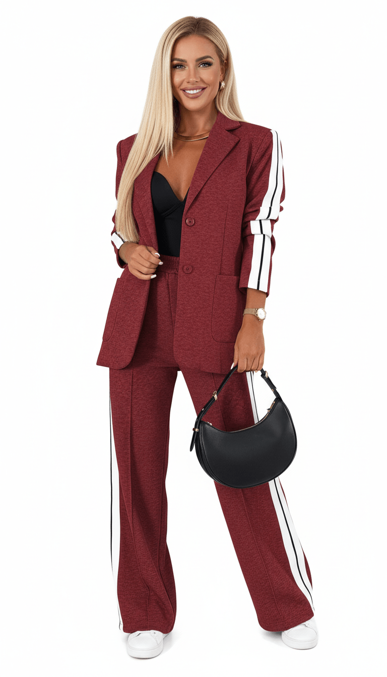 Co-ord Set Dames Gestreept Katoen – Athleisure | Miss Madera - Miss Madera MIS-DE95OV