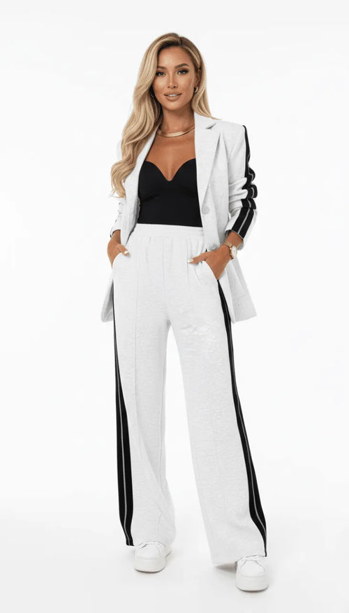 Co-ord Set Dames Gestreept Katoen – Athleisure | Miss Madera - Miss Madera MIS-903T0X
