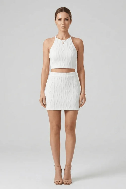 Co-ord Set Dames Halter Crop Top & Mini Rok – Zomer | Miss Madera - Miss Madera MIS-EQWAI4