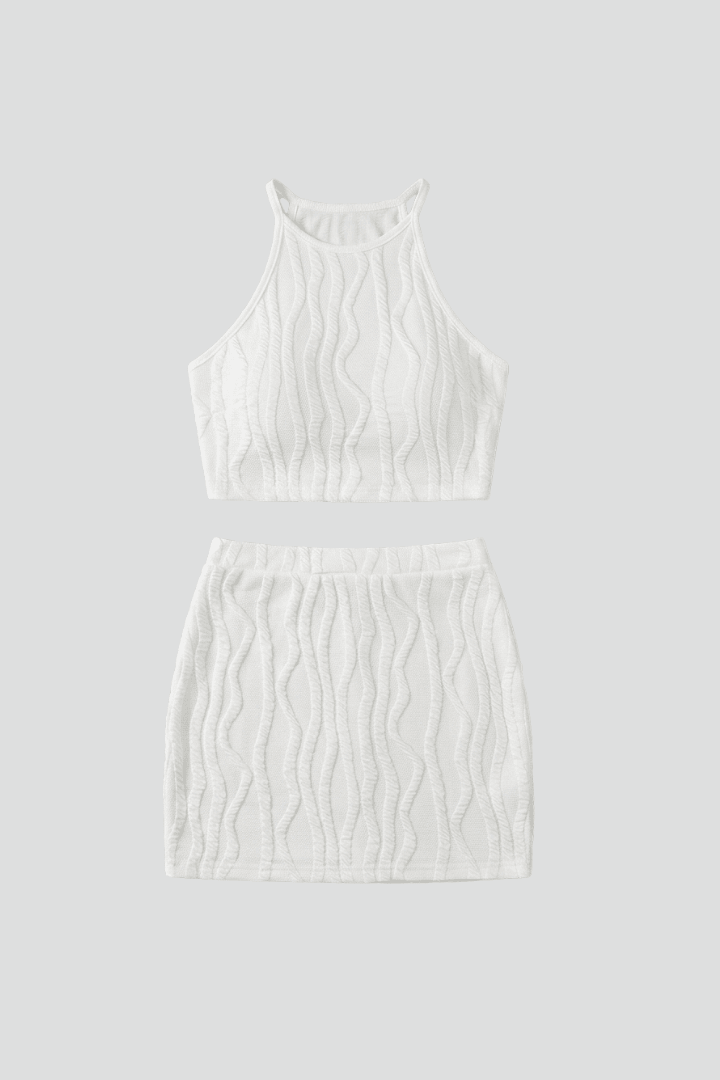 Co-ord Set Dames Halter Crop Top & Mini Rok – Zomer | Miss Madera - Miss Madera MIS-EQWAI4