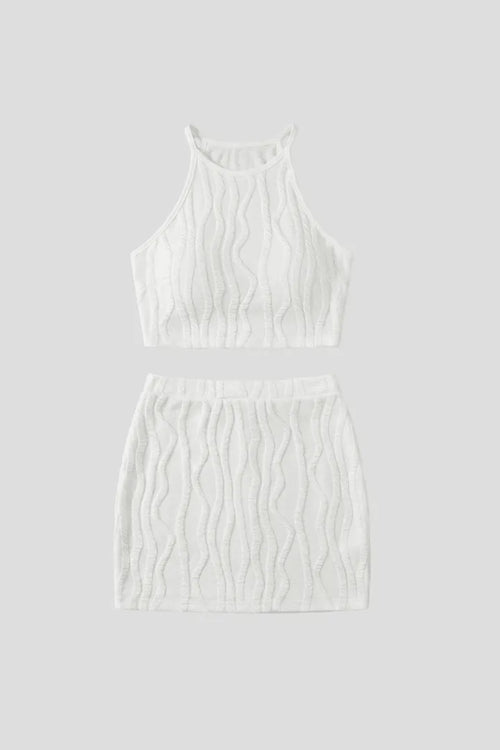 Co-ord Set Dames Halter Crop Top & Mini Rok – Zomer | Miss Madera - Miss Madera MIS-EQWAI4